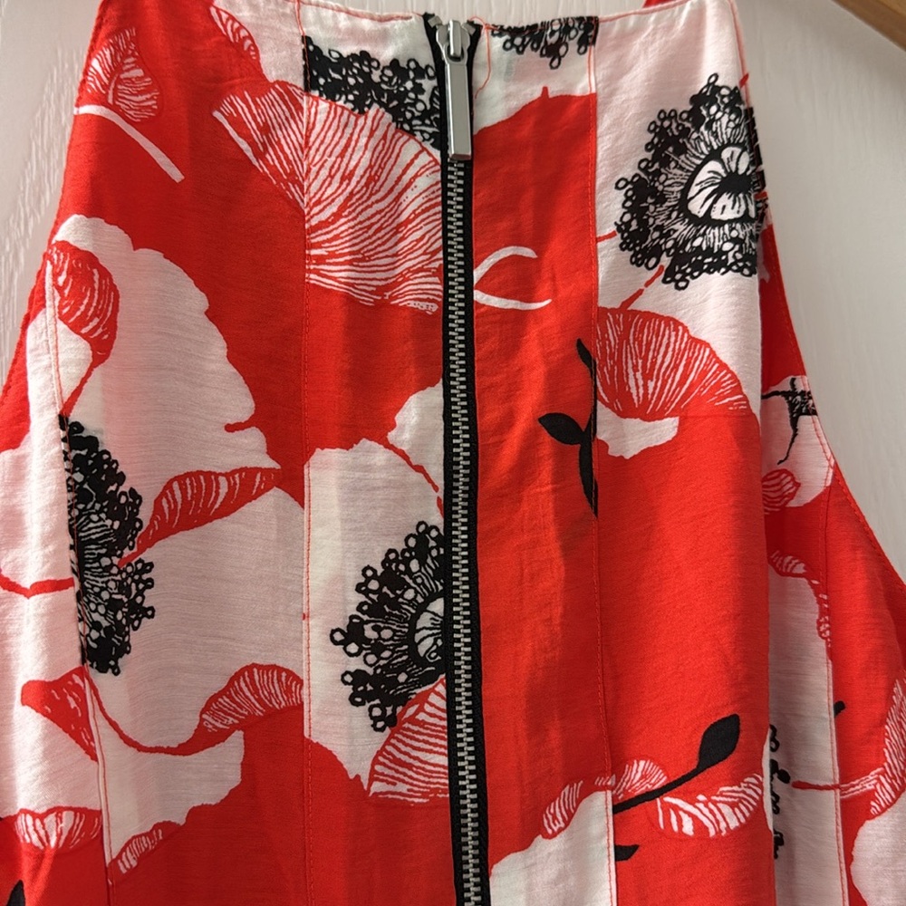 ADRIANNA PAPELL Fit & Flare Red/Orange Floral Dress Size 4 New With Tags! - Picture 5 of 8